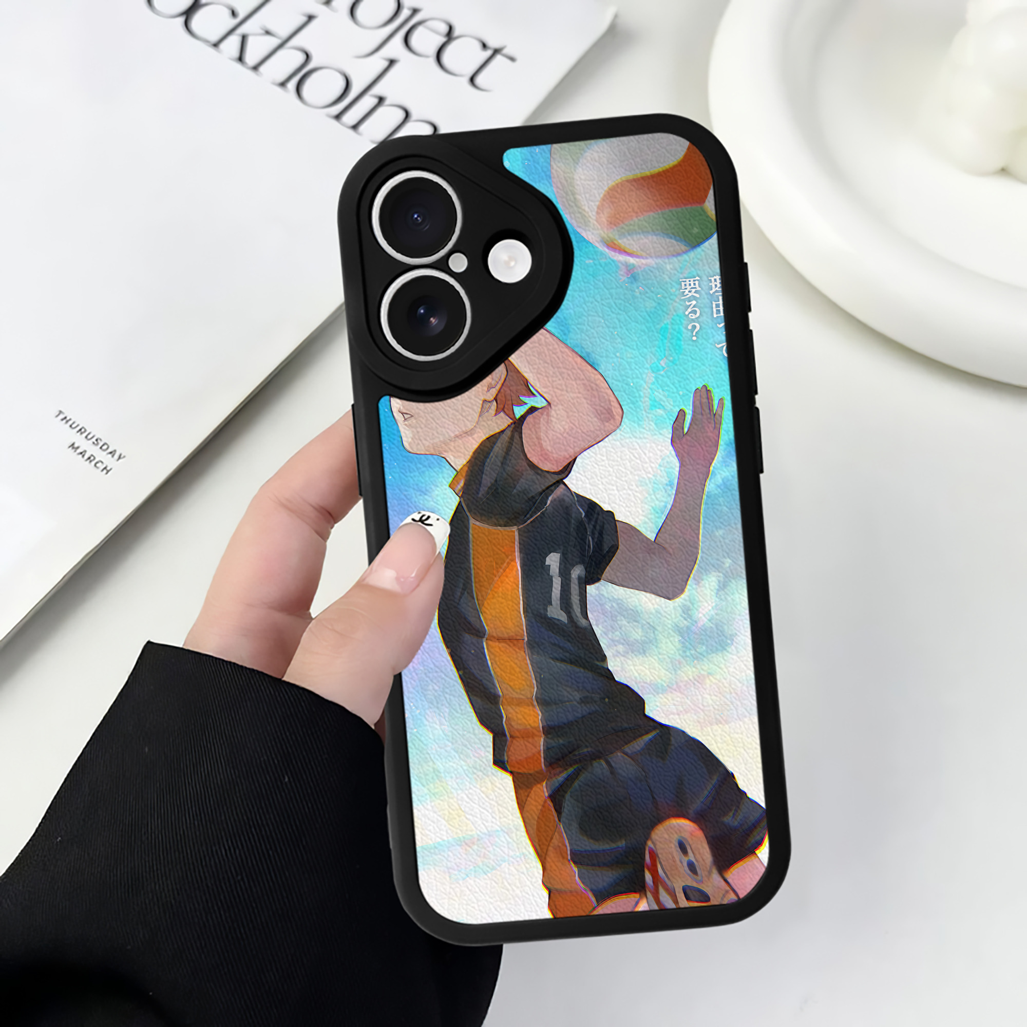 （画像用） ハイキュー!! Haikyu!! 【iPhone 16シリーズ対応】シリコンスマホケース（レザー調） 材質：シリコン
